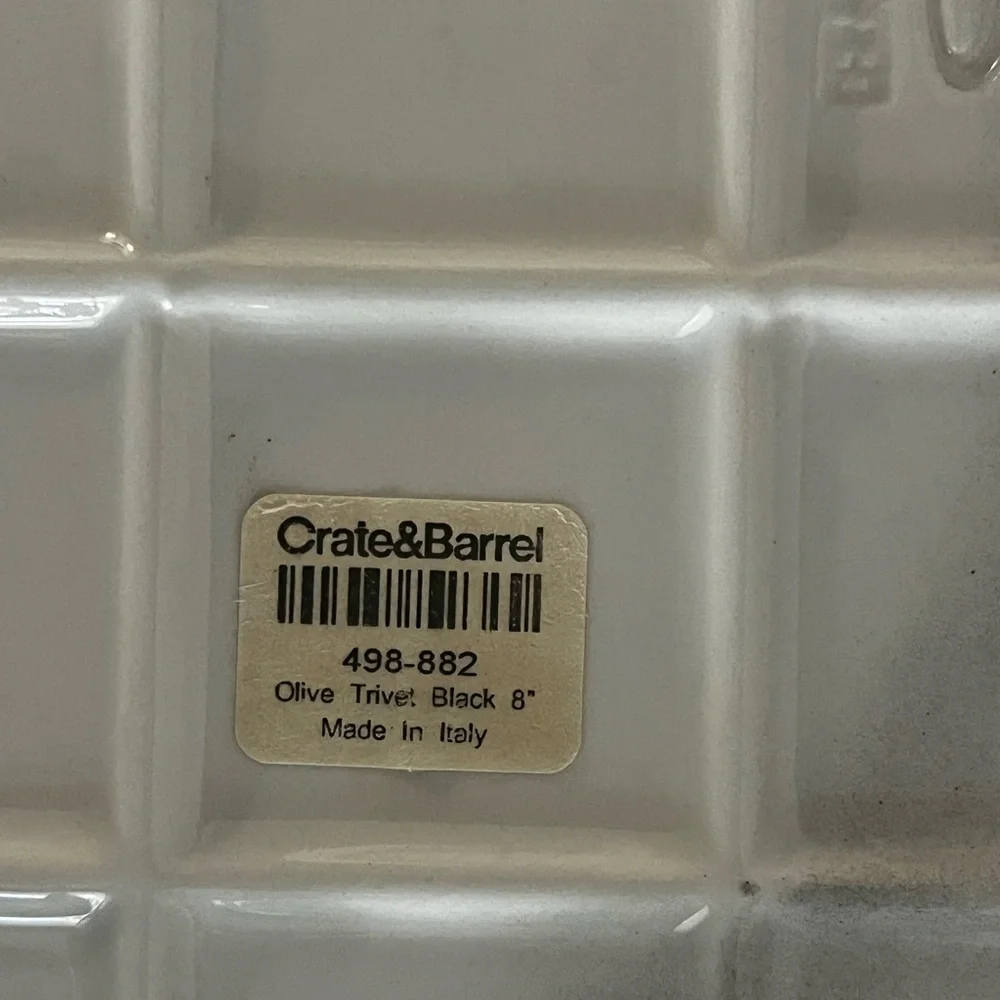 Crate&Barrel Black Olive 8” Trivet Made in Italy